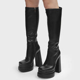 Niulatu Platform Shoes Goth Boots Genuine Leather Women's High Boots Super High Heels Demonia Black Boots Designer Shoes DJSE