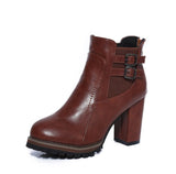 Niulatu Women Boot Autumn Winter Short Boots Women High Heel Shoes Boots Women Ankle Boots Black Women Shoes 567 DJSE