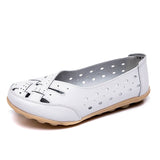 Niulatu Women Flats Genuine Leather Women Shoes With Low Heels Loafers Slip On Flat Shoes Soft Women's Flat Shoes Walking Driving Shoe DJSE