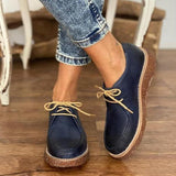 Niulatu Women Coze Vegan Leather Lace Up Flat Shoes DJSE