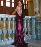 Niulatu Ruby V-Neck Sequin Evening HZ1007