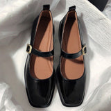 Niulatu Square Toe Mary Janes Shoes Woman Autumn 2025 Square Heels Ankle Strap Pumps Women Dark Brown Shallow Mouth Shoes DJSE