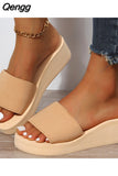 Niulatu Wedges Slippers for Women 2025 Summer Chunky Platform Wedge Heels Sandals Woman Light Thick Sole Beach Shoes Mujer DJSE