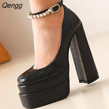 Niulatu Strap Super Thick High Heels Platforms Pumps For Women Casual Spring Summer Shallow Party Chunky Shoes Ladies DJSE
