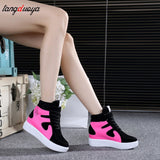 Niulatu red white Black pink Hidden Wedge Heels Casual Shoes tenis feminino High Top Shoes Trainers Women Zapatos Mujer 2025 DJSE