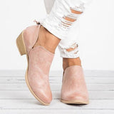 Niulatu Women Shoes Retro High Heel Ankle Boots Female Block Mid Heels Casual Botas Mujer Booties Feminina DJSE