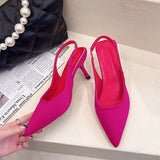Niulatu Spring Slingback Sandals Women Half Wrap Pointy Toe Designer High Heel Shoe Elegant Pleated Pumps Party Dress Mujer DJSE