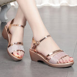 Niulatu Women Sandals Shoes Luxury Ankle Mid Heel Party Open Toe Designer Slipper Wedge Zapatos De Mujer DJSE