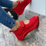 Niulatu Breathable Sneakers Shoes for Women 2025 Fashion Velcro Wedge Platform Women's Shoes Outdoor Walking Casual Sport Shoes DJSE