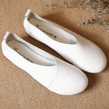 Niulatu Leather Flat Shoes Woman Hand-sewn Leather Loafers Cowhide Flexible Spring Casual Shoes Women Flats Women Shoes DJSE