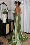 Sexy Silver Spaghetti Straps Mermaid Appliqued Prom Dress HZ1214