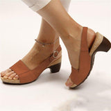 Niulatu Women Sandals Square Toe Comfortable Platform Shoes Woman Mid Heel Beach Party Sandals Plus Size Zapatos Mujer DJSE