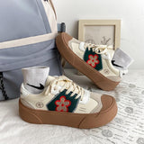 Niulatu Floral Woman Vulcanize Shoes Embroidery Fashion Zapatillas Mujer Casual Patchwork Students Daily Wear Sneakers DJSE