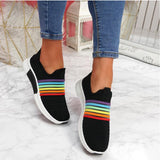 Niulatu Autumn Sock Knitted Women Sneakers Air Mesh Soft Female Vulcanized Shoes Casual Slip on Ladies Flat Candy Color Shoes New DJSE