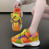 Niulatu Women Vulcanized Woman Rivet Shoes Female Platform Wedges Women's Leopard Casual Ladies Women's Sneakers Tennis Female DJSE
