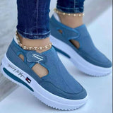 Niulatu Size Women'S Shoes 2025 Summer Round Toe Thick Heels Women'S Sandals Breath Mesh Platform Shoes Women Flats Zapatos Mujer DJSE