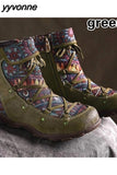 Niulatu New Women's Shoes Fashion Women Boots Ankle Boots Female Boots Ladies Shoes Lace-up Plus Size 43 Botas Mujer Women DJSE