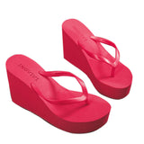 Niulatu Shoes Lady House Slippers Platform Slides Low on A Wedge Rubber Flip Flops Summer New Clogs Woman Candy Colors DJSE