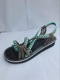 Niulatu Women's Sandals Large Size Women's Sandals Rope knot Summer Europe The United States Beach toe Flat Sandals Women's Shoes DJSE