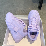 Niulatu New White Sneakers Women Fashion Comfortable Platform Vulcanize Shoes Lace Up Flats Casual Ladies Footwear Summer Basket DJSE