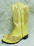 Niulatu Boots For Women Chunky Heel Brand Mid Calf Boots Embroidery Slip On Cowgirls Ridding Boots Shoes Brand Design DJSE