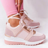 Niulatu Women's Shoes 2025 Summer Wedge Platform Casual Shoes Women Lace Up Sports Shoes Woman Plus Size Non Slip Breathable Sneaker DJSE