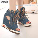 Niulatu Womens Sneakers with Platform Woman Shoe Luxury Wedge Heel Basket Autumn Winter Thick Fashion High Casual Running Low help DJSE
