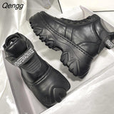 Niulatu Women's Sneakers Winter Platform Women's Shoes Chunky Sole Sneakers Height Increasing Women Boots Thick Sole Woman Spring Autumn DJSE