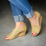 Niulatu Women Sandals Wedge Sandals Shoes Summer Outdoor Beach Shoes Women Ladies Casual Footwear Gladiator Large Size DJSE