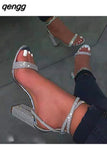 Niulatu Women&#39;s Shoes On Offer Free Shipping Summer 2025 Rhinestone Bling Luxury Fashion Cross-tied Party Wedges Ladies Pumps DJSE