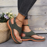 Niulatu Summer Women Strap Sandals Women&#39;s Flats Open Toe Solid Casual Shoes Rome Wedges Thong Sandals Sexy Ladies Shoes DJSE
