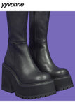 Niulatu Boots For Women Chunky Heel Brown Boots 2025 Autumn Winter Fashion Hot Sale Ins Brand Shoes Girls School DJSE