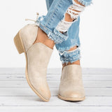 Niulatu Women&#39;s Fashion Spring Autumn Ankle Women Boots Square Heel Slip On Female High Heels Single Shoes Pointed Toe Casual shoes DJSE