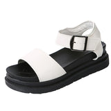Niulatu Arrival Brand Open Toe Platform Punk Chunky Heel Buckle women's Sandals Black Leisure Casual Summer Shoes Woman DJSE