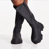 Niulatu 2025 Ins Women's High Boots Flat Heels Shoes Autumn Winter Knee High Women Boots Fashion Round Toe Platform Boots DJSE