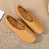 Niulatu Leather Flat Shoes Woman Hand-sewn Leather Loafers Cowhide Flexible Spring Casual Shoes Women Flats Women Shoes DJSE