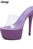 Niulatu sexy women's shoes waterproof platform Roman fish mouth lady super high heel slippers fashion casual sandals DJSE