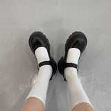 Niulatu Women Chunky Sneakers Hidden Heels Shoes Ladies Wedge Thick High Heels Autumn Platform Women Shoes Lace Up Lolita Mary Janes DJSE
