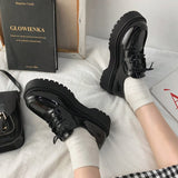 Niulatu shoes Small leather shoes female British girl Japanese wild black retro Mary Jane shoes lolita Platform shoes low hee DJSE
