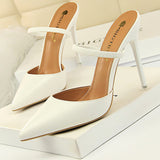 Niulatu Shoes Rivet High Heels Woman Pumps Pu Leather Women Heels 9cm Sexy Party Shoes Black Red Apricot Wedding Shoes Female DJSE