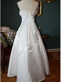 Niulatu White Satin Spaghetti Straps Prom Dress Fairy A Line Princess Dress Evening Gown HZ1007