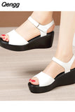 Niulatu 36 37 39 43 Woman Sexy Genuine Leather Ladies Summer Dress Shoe For Women 2025 Female Platform Wedge Heel Elegant Sandal DJSE