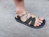 Niulatu Women's Sandals Large Size Women's Sandals Rope knot Summer Europe The United States Beach toe Flat Sandals Women's Shoes DJSE