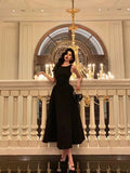 Sexy A Line Scoop Black Sleeveless Prom Dresses Party Dress Summer Birthday Outfits Birthday Dresses HZ1214
