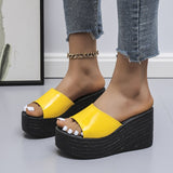 Niulatu Slippers Women Wedding Shoes Summer 2025 White Black Platform Wedges Slides Ladies Beach Slippers Shoes Woman DJSE