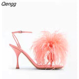 Niulatu Sandals Women genuine leather Narrow Band Ankle Strap Gladiator Sandalias Summer Sexy Party Dress Shoes Stilettos DJSE
