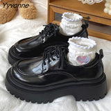 Niulatu Women Oxfords 2025 Spring Autumn Casual Platform Shoes Lace Up Leather Shoe Sewing Fashion Round Toe Chunky mary janes DJSE