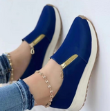 Niulatu Women's Casual Shoes Fashion Solid Color Platform Hemp Rope Flats Lightweight Comfortable Side Zip Loafers Zapatillas Mujer DJSE