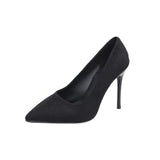Niulatu Single Shoes Women's 2025 Spring and Autumn New Pointed Toe Shallow Mouth Fashion Professional Black High Heels DJSE