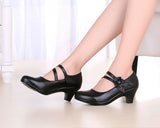 Niulatu Leather Black OL Work Shoes Women Low Heels Pumps 2025 Spring New Lady Casual Shoes Flower Pumps For Womens DJSE